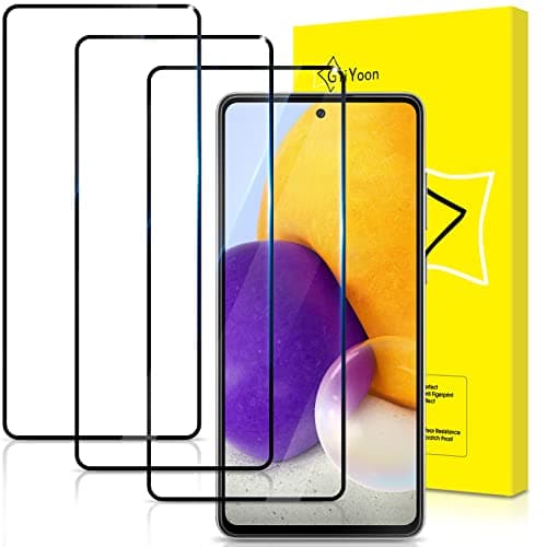 Image of GiiYoon-3 PACK Screen Protector for Samsung Galaxy A73 5G/A72 4G/5G Tempered Glass [HD Full Coverage] [Easy Installation] [Round Edge] [Scratch Resistant] [9H Hardness] Protective Film