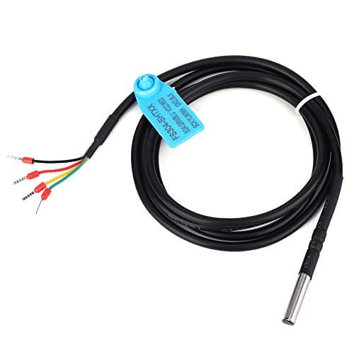 Image of Tiiyee Temperature Humidity Sensor, FS304-SHT30/FS304-SHT31/FS304-SHT35 Digital Thermal Probe Sensor Module Stainless Steel Room Thermometer Hygrometer with Extension Cable(SHT30)