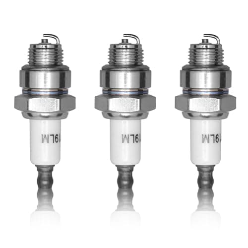 Image of 3Pcs Rj19Lm Spark Plug Engine Parts Replacement for 2 & 4 Stroke LawnMower and Cultivator Engine Brush Cutter Automotive Car Generator Marine Sparkplugs Compatible with Briggs & Stratton,Ngk Br2lm