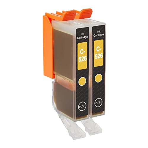 Image of Go Inks C-526Y Compatible Yellow Ink Cartridge to repalce Canon CLI-526Y for use with Canon PIXMA Printers (Pack of 2)