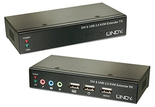 Image of LINDY 39377 Cat.5 KVM Extender Classic DVI USB Audio 50 m