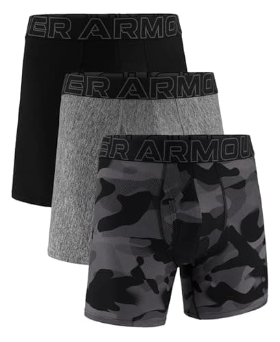 Image of Under Armour Men's Tech 6-inch Boxerjock 2-Pack Boxer Briefs, Black Neo Camo Print 3 Pack, L (Pack of 3)