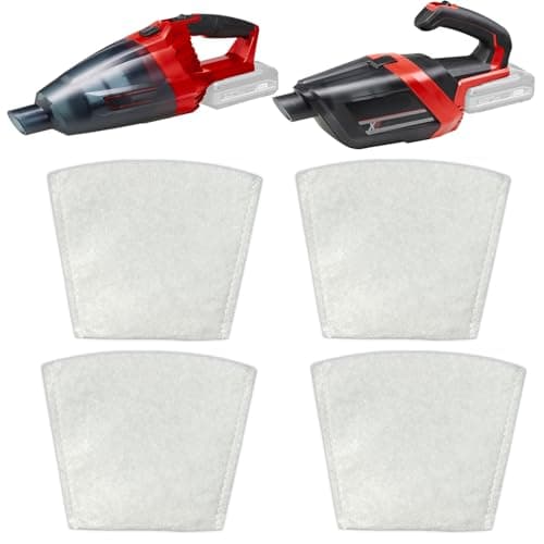 Image of 4-Pack Vacuum Fabric Filter Bags Compatible with Einhell Power X-Change TE-VC 18 Li-Solo & TE-HV 18/06 Li-Solo Cordless Handheld Vacuum Cleaners, Reusable & Washable, Replacement Filter Accessories
