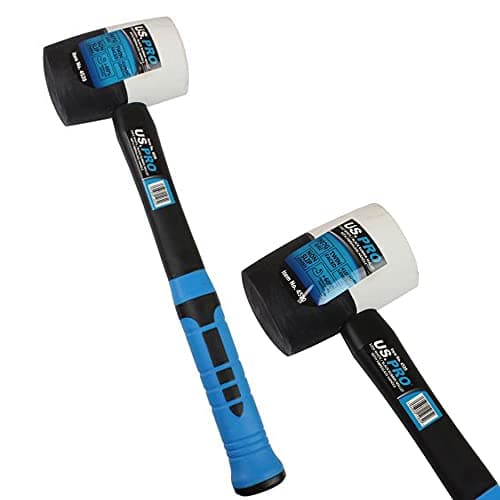 Image of 32oz Black/White Rubber Mallet Non Marking Hammer Face US Pro