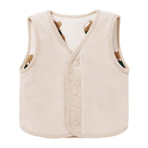 Image of ESHOO Toddler Baby Girl Boy Fall Winter Vest Double-Sided Fleece Thick Waistcoat Sleeveless Outerwear Kids Jacket