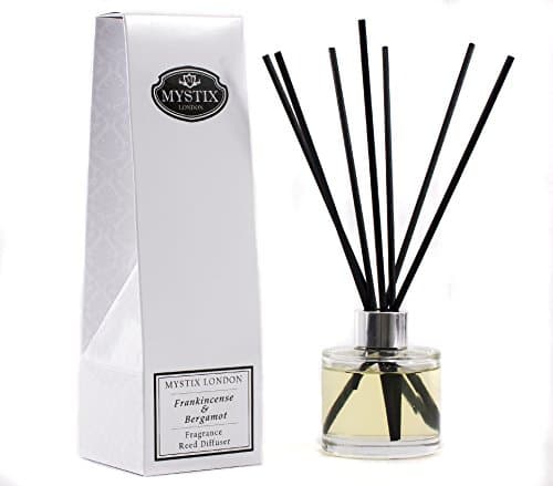 Image of Mystix London Fragrance Oil Reed Diffuser | Frankincense & Bergamot Scent | Long-Lasting Home Fragrance for Relaxation | Easy-to-Use Reeds | Safe & Elegant Aroma Solution | 200ml Bottle
