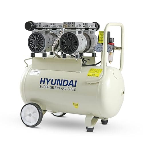Image of Hyundai 50L Portable Air Compressor 750W / 2hp Oil Free Direct Drive, 11CFM 118psi Low Noise Electric Compressor for DIY, Workshop & Air Tools