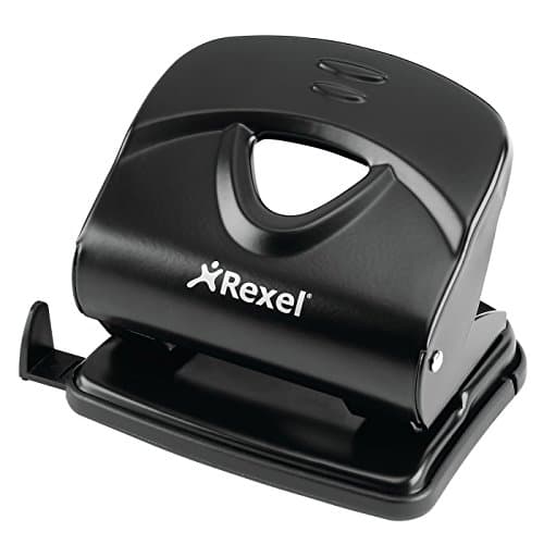 Image of Rexel Value 230 2 Hole Punch, 30 Sheet Capacity, Adjustable Guide Bar, Metal, Black, 2100767