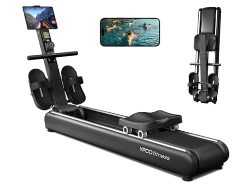 Image of YPOO Rowing Machines, Magnetic Rowing Machines for Home Gym, 16 Levels Resistance Rowing Machine Foldable Quiet with Dual Slide Rail, 350lb Folding Rowing Machine with LCD Display Seat Cushion & App