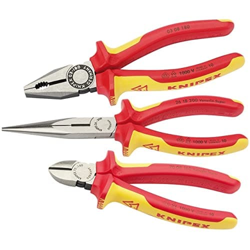 Image of Knipex 00 20 12 VDE Plier Assembly Kit , Multi-Colour, Set of 3 Pieces