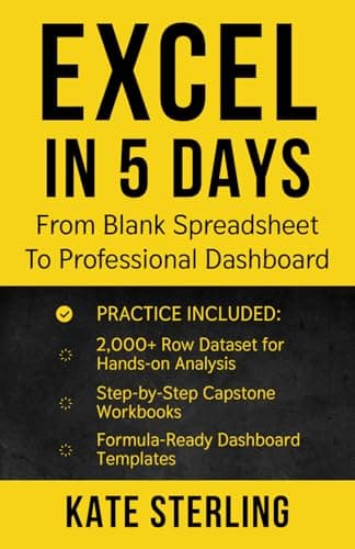 Image of EXCEL IN 5 DAYS: FROM BLANK SPREADSHEET TO PROFESSIONAL DASHBOARD (Learn Excel for Beginners)