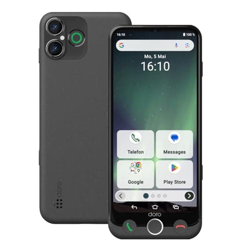 Image of Doro - Aurora A30 Smartphone - Senior Mobile Phone - Easy to Use - Assistance Button with GPS Location - Hearing Aid Compatible - USB Cable Included - Graphite