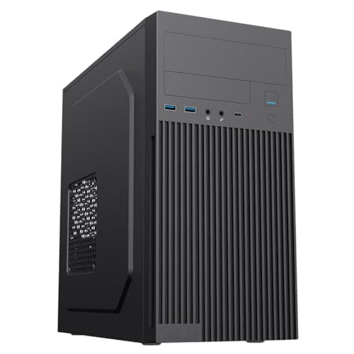 Image of CiT Mentor Micro-ATX Office Business PC Case With USB Type C & 80mm Black Rear Fan Included