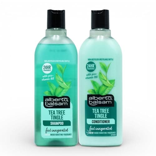 Image of Alberto Tea Tree Tingle SHAMPOO & CONDITIONER Bundle (2 x 300ml) – Invigorating Tea Tree Formula with Pro-Vitamin B5 | Refreshes Scalp & Strengthens Hair