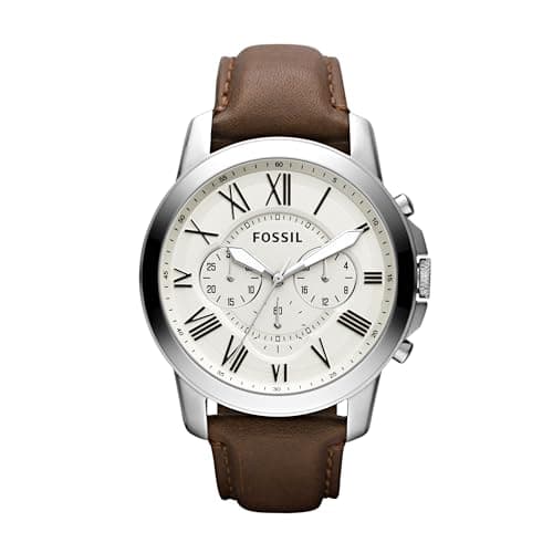 Image of Fossil Grant Watch for Men, Quartz Chronograph Movement with Leather Strap