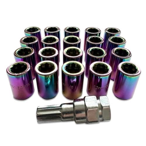 Image of TITAN ALLOY WHEEL TUNER SET - 20pcs M12x1.5 Slim Taper Lug Nuts - Multicolour/Petrol/Burnt Titanium - Compatible with Ford, Mazda, Honda, Kia, Suzuki