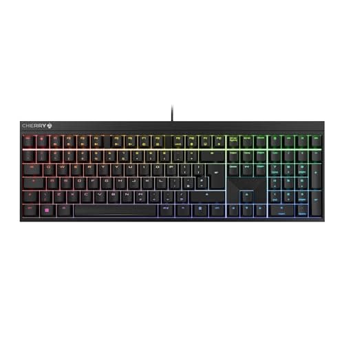 Image of CHERRY MX 2.0S, Mechanical Gaming Keyboard with RGB Lighting, UK Layout (QWERTY), Wired, Designed in Germany, MX RED Switches, Black