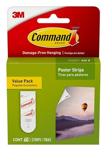 Image of Command Poster Hanging Strips Value Pack, Small, White, 60-Strips (17024-60ES)