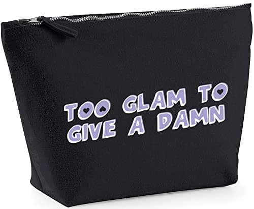 Image of Hippowarehouse Too Glam To Give A Damn printed make up cosmetic wash bag 18x19x9cm