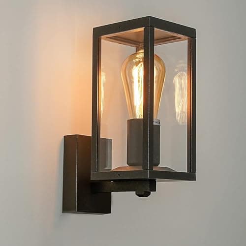 Image of HLFVLITE Outside Wall Light, Max 60W E27 Aluminum Outdoor Wall Lantern, IP44 Waterproof Exterior Wall Lamp for Porch Garage Patio Yard