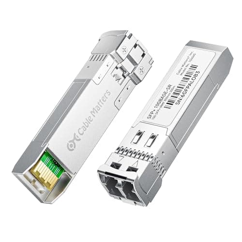 Image of Cable Matters 2-Pack 10GBASE-SR SFP+ to LC Multimode 10G Fiber Transceiver Module, 10G, MMP Fiber, Up to 300m, for Cisco, Ubiquiti, TP-Link, D-Link, MikroTik, Netgear, Supermicro, HPE Aruba