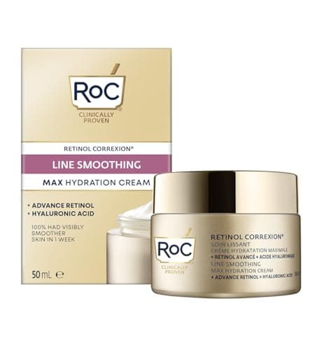 Image of ROC - Retinol Correxion Line Smoothing Max Daily Hydration - Intensive Anti-Wrinkle & Anti-Aging Moisturiser - 48-Hour Moisture - Hyaluronic Acid & Pure ROC Retinol - 50 ml