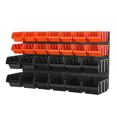 Image of Storage Bins with Wall Mounted Panel - 24 Bins in 2 Sizes, More Combinations Available
