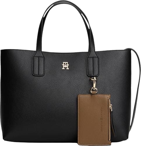 Image of Tommy Hilfiger Women's TH ICON MINI TOTE AW0AW18233 Tote, BLACK, One Size