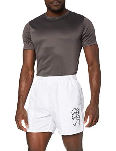 Image of Canterbury Men's Tactic Rugby Shorts | Internal Drawstring & Pockets | Gym/Training Short Leisure Shorts, White, L