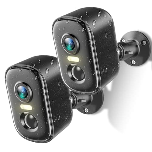 Image of Techage Security Cameras Wireless Outdoor, 2K Battery Powered WiFi Outdoor Camera Wireless with AI Motion Detection, Color Night Vision, 2-Way Talk, IP66 Waterproof, Cloud/SD Storage 2 PACK