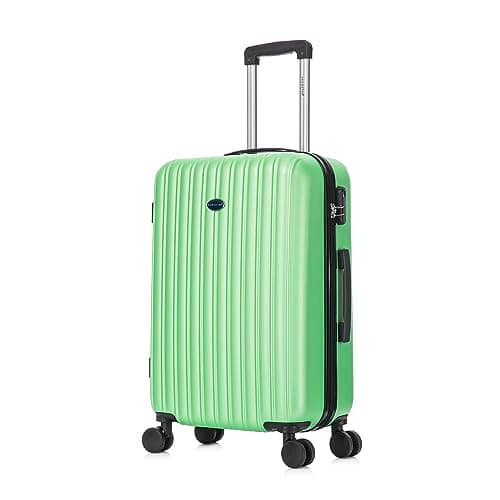 Image of Aerostar 24" Medium Suitcase Super Lightweight 4 Wheel Dual Spinner ABS Hard Shell Check in Luggage with Integrated Combination Lock for 15 to 20kg (Green, 75 Litre)