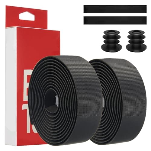 Image of 2 Rolls Cycling Bike Handlebar Tape Road Bike Bar Tape EVA Bicycle Handle Strong Grip Tapes Anti Slip Shock-Absorbing Sweat Absorbent with 2 Handlebar Plugs for Gravel Road Bikes, 215 cm x 3 cm