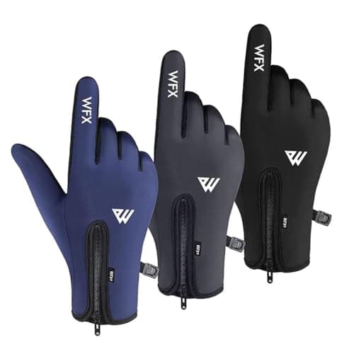 Image of WESTWOOD FOX Cycling Gloves for Kids,Thermal Winter gloves for Boy Girl,Windproof,Anti-Slip,Touchscreen, Palm Grip, Full Finger Gloves for Cycling, Hiking, Mountain Biking, Running (M, BLACK)