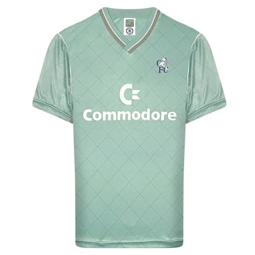 Image of Score Draw Chelsea 1988 Third Retro Football Shirt Green Medium Polyester