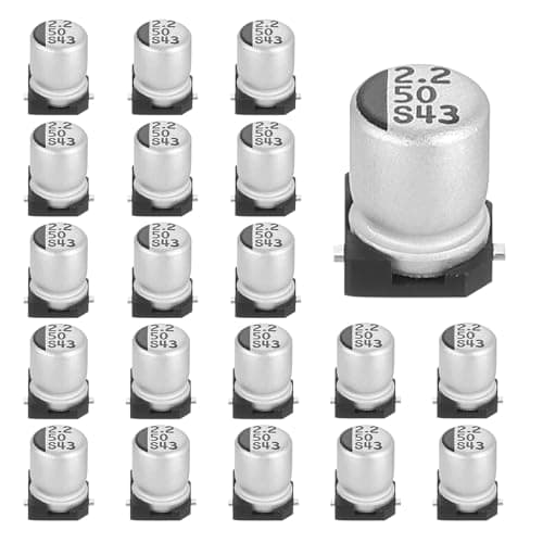 Image of sourcing map 2.2uF 50V Aluminum Electrolytic Capacitors, Low Impedance Surface Mount Device Electrolytic Capacitor for TV Computer Circuit Board DIY Electronic Projects, 4x5.4mm, 20pcs