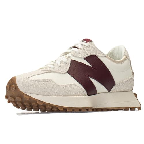 Image of New Balance Women's 327 Shoes, Moonbeam/Classic Burgundy, 7/M