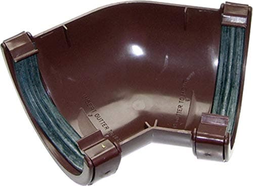 Image of FLOPLAST 112mm Round Gutter Pipe 135 Degree Angle - Brown