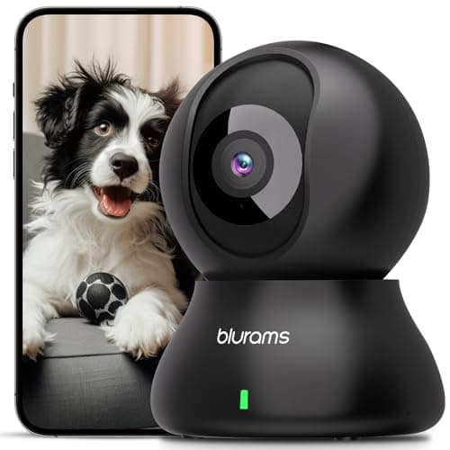Image of blurams Pet Camera 2K Black, Indoor Camera, Dog Camera, 360° Home Security Camera, 2.4g & 5g, Night Vision, Motion Tracking, 2-Way Talk, Cloud&SD, APP Control, Works with Alexa