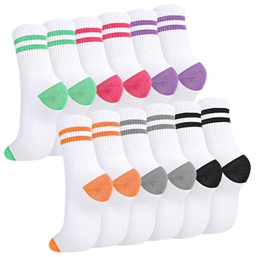 Image of Zuimei 6 Pairs Women's Athletic Socks,Colorful Sports Gym Leisure Crop Socks Casual Ankle Cotton Liners Athletic Sock Multipack for Running Yoga Gym Casual, UK 5-8