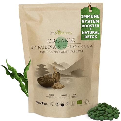 Image of Spirulina & Chlorella Tablets | 5000mg per Serving | 300 Tablets | Organic | Immune Support & Natural Detox | MySuperfoods