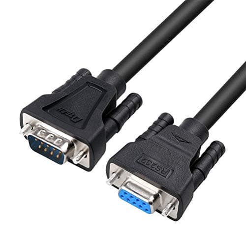 Image of DTECH DB9 9 Pin Serial Cable 1.5ft Male to Female RS232 Straight Through(0.5m, Black)