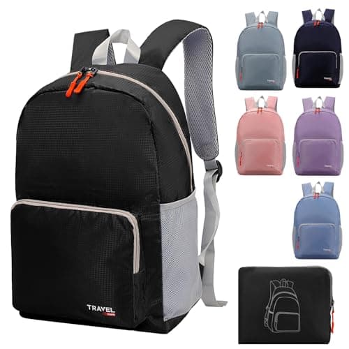 Image of Risipu 20-35L Lightweight Foldable Backpack, Student Backpack, Small Rucksack Water Resistant Durable Packable Backpacks for Women Men Outdoor Camping Travelling Walking Hiking Biking (Black)