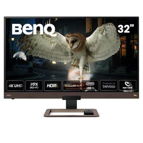 Image of BenQ EW3280U 32 Inch 4K IPS Monitor with 2.1 Speaker System, Built-in Woofer, Remote Control, USB-C (60W PD), FreeSync, Custom Audio Modes, Edge-to-Edge Display – Metallic Grey