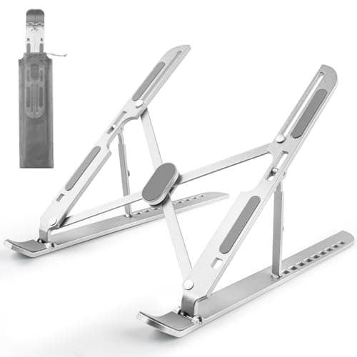 Image of Laptop Stand for Desk Adjustable, Folding Tablet Stand Aluminum Portable Laptop Riser for Desk, Foldable Computer Stand Laptop Holder for Notebook PC