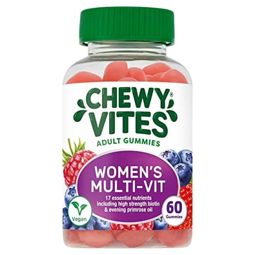 Image of Chewy Vites Women Multivitamin, 60 Multivitamin Gummies, 17 Essential Nutrients for Women with High Strength Biotin, Evening Primrose Oil, 1 Month Supply, Vegan, Berries Flavour