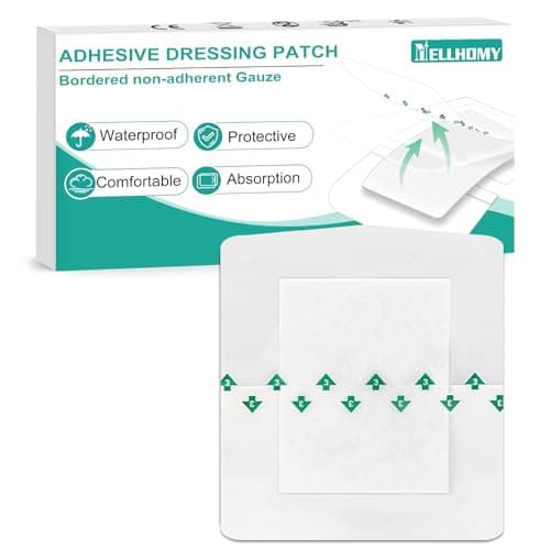 Image of NELLHOMY Adhesive Wound Dressings 10cm x 10cm, Pack of 15pcs, Large Adhesive Transparent Waterproof Island Dressings, Plasters for Cuts, Grazes, Ulcers