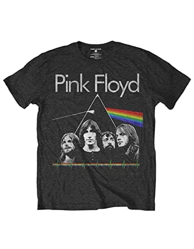 Image of Pink Floyd Kids T Shirt Dsoth Band & Pulse Official Charcoal Grey Ages 3-14 Yrs, Charcoal, L/9-10 Years