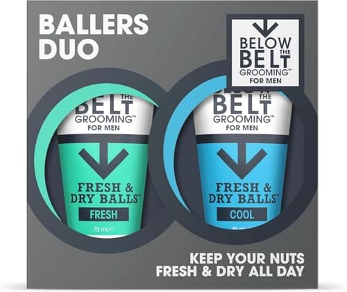 Image of Below The Belt Mens Groin Deodorant, Anti-Chafing Cream for Men Ballers Duo Gift Set