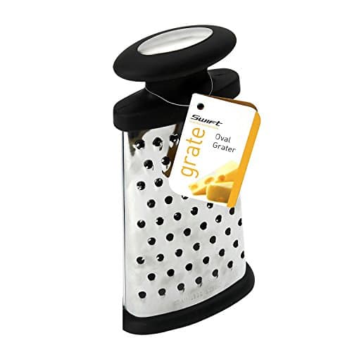 Image of Dexam Soft Grip Oval Grater with Non-Slip Base, Silver, 23 cm/ 9-inch