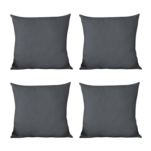 Image of Trimming Shop 45 x 45 cm Cushion Cover Pack of 4 Waffel Pattern Soft Velvet Square Pillow Cover Throw Pillow Cases for Sofa Livingroom Bedroom Patio, 18" x 18" Dark Grey